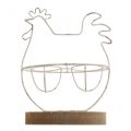 Floristik24 Decoração de mesa galinha Deco suporte para ovo de Páscoa metal 16x8.5x20cm