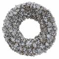 Floristik24 Coroa decorativa de anis estrelado com glitter lavado branco Ø20cm