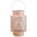 Floristik24 Lanterna decorativa lanterna metal rosa com pega Ø18cm A29cm