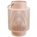 Floristik24 Lanterna decorativa lanterna metal rosa com pega Ø18cm A29cm