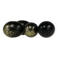 Floristik24 Ovos de Páscoa decorativos ovo de ganso verdadeiro preto com glitter dourado Alt.7,5–8,5 cm 10 peças
