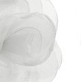 Floristik24 Rosa decorativa com penas no clipe branco 2pçs