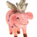 Floristik24 Figura decorativa de porco com coroa 9cm 2pçs