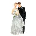 Floristik24 Casal de casamento de prata decorativa de 10 cm