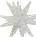 Floristik24 Estrelas Deco com mica 7,5cm prata 8pcs