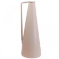 Floristik24 Vaso decorativo jarro decorativo de metal rosa cônico 15x14,5x38cm