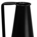 Floristik24 Vaso decorativo jarro decorativo de metal preto cônico 15x14,5x38cm