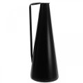 Floristik24 Vaso decorativo jarro decorativo de metal preto cônico 15x14,5x38cm