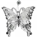 Floristik24 Pingente decorativo de borboleta, decoração de casamento, borboleta de metal, mola 6 unidades