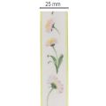 Fita para presentes com estampa floral Bellis, ideal para artesanato e embalagens, 25 mm x 20 m | Floristik24.pt