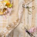 Fita decorativa para presentes com motivos de plantas, fita decorativa de endro, 40 mm de largura, 20 m de comprimento. | Floristik24.pt