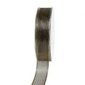 Floristik24 Fita Deco com listras de lurex pretas 25mm 20m