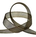 Fita Deco com listras de lurex pretas 25mm 20m | Floristik24.pt