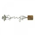 Suporte de flor de madeira decorativo de metal letras Primavera 6x9,5x39,5cm