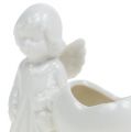 Floristik24 Figura decoração anjo com coração 9,5cm branco
