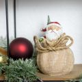 Floristik24 Figura Deco Pai Natal em saco Decoração de Natal Ø8cm/A13cm 2uds