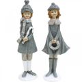 Floristik24 Figuras Deco figuras infantis de inverno meninas Alt 19cm 2uds