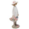 Floristik24 Figuras decorativas jardineira decoração mulher com flores branco rosa Alt.21cm