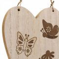 Cabide decorativo em madeira deco coração borboleta deco 13,5x20cm 6 unidades