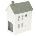 Floristik24 Casa decorativa de metal em formato de casinha com janelas e chaminé, 22 cm
