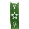 Floristik24 Fita decorativa de juta com motivo estrela verde 40mm 15m
