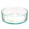 Taça decorativa de vidro Taça de vidro redonda plana transparente Ø15cm A5cm