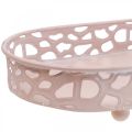 Floristik24 Taça decorativa Taça oval com pés decoração de mesa rosa 30×18cm