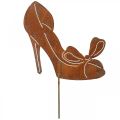 Floristik24 Sapato de senhora como plugue, decoração de jardim, sapato de princesa com pátina de laço A19,5cm