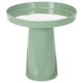 Floristik24 Prato decorativo de metal, verde, base redonda, bandeja para arranjos florais, 20 cm