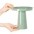 Prato decorativo de metal, verde, base redonda, bandeja para arranjos florais, 20 cm | Floristik24.pt