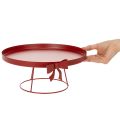 Bandeja decorativa com suporte e laço de metal, 30 cm, conjunto de 2 peças | Floristik24.pt