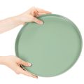 Prato decorativo redondo verde com suporte para arranjo de mesa, 30 cm | Floristik24.pt