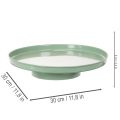 Prato decorativo redondo verde com suporte para arranjo de mesa, 30 cm | Floristik24.pt