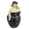Floristik24 Figura decorativa de mulher gordinha, figura de senhora gorda, decoração de banheiro H23cm