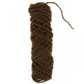 Floristik24 Fio de pavio castanho escuro, cordão de lã com arame, material de florista L30m