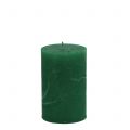 Floristik24 Velas sólidas verde escuro 60x100mm 4 un