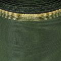 Fita elegante verde-escura em moiré para guirlanda, 125 mm com borda de pérolas douradas, fita de luto, decoração de casamento, fita para laço. | Floristik24.pt