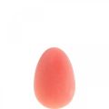 Floristik24 Ovo de Páscoa decoração ovo laranja damasco plástico flocado 20cm