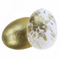 Floristik24 Ovos de isopor Ovos de Páscoa de isopor decoração ouro branco 5cm 12uds