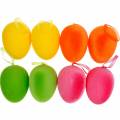 Floristik24 Ovos de Páscoa coloridos para pendurar, ovos flocados, Páscoa, decoração de primavera 8 peças