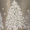 Balde decorativo com pinheiros e alça de madeira, 13 cm | Floristik24.pt