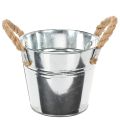 Floristik24 Balde com alças de corda Ø14cm A12cm