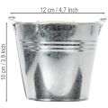 Balde Ø12cm A10cm 8 peças. Zinco, brilhante. | Floristik24.pt