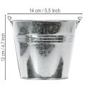Balde Ø14cm A12cm 6 peças. Zinco, brilhante. | Floristik24.pt