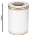 Fita decorativa elegante em moiré para guirlandas, 125 mm, branca com borda dourada - Fita decorativa de alta qualidade para arranjos florais e celebrações. | Floristik24.pt