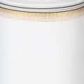 Fita elegante em moiré para guirlanda, 200 mm branca com borda em pérola dourada e acabamento especial, 25 m - Perfeita para decorações e celebrações. | Floristik24.pt