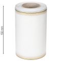 Fita elegante em moiré com borda dourada, ideal para decoração de casamento ou como fita de luto, na cor branca, 150 mm x 25 m. | Floristik24.pt