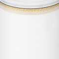 Fita elegante em moiré com borda dourada, ideal para decoração de casamento ou como fita de luto, na cor branca, 150 mm x 25 m. | Floristik24.pt
