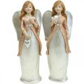 Floristik24 Figura de anjo anjo da guarda anjo de natal com coração H19cm 2pcs