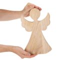 Anjo decorativo de madeira, feito de madeira natural clara, decoração de Natal, 30 cm | Floristik24.pt